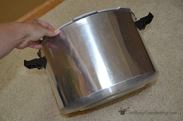 Inspect used pressure canner for any damage