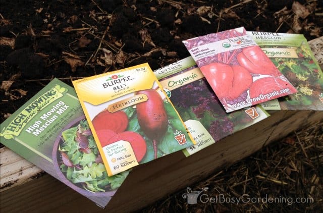 Growing vegetables from seed