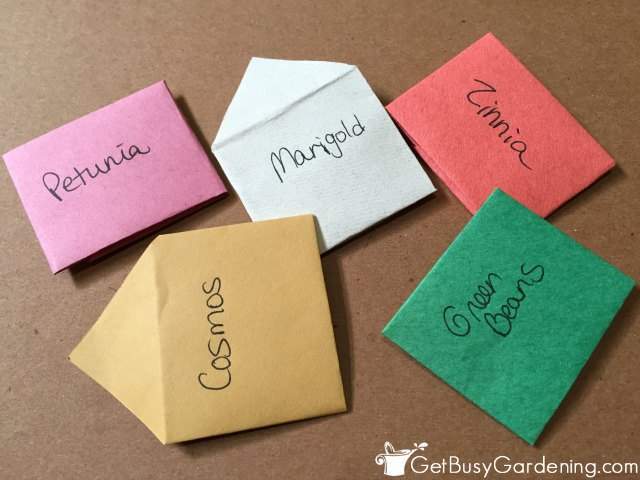 Envelopes For Storing Seeds