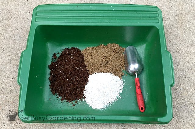 Supplies needed to make DIY succulent soil