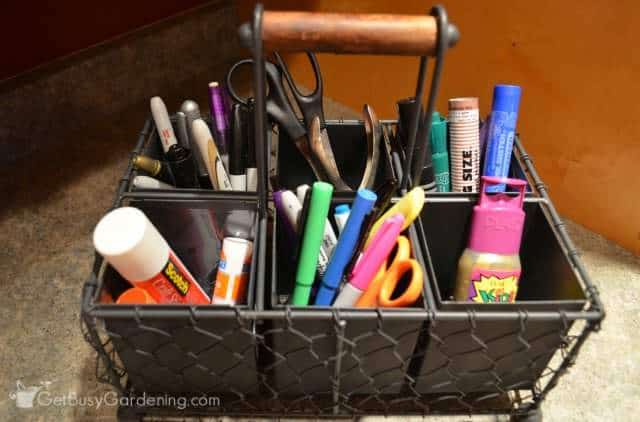 Art Supplies In Caddy