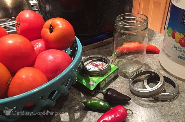 Food canning in glass canning jars