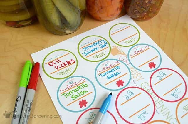 Use colorful markers on canning labels