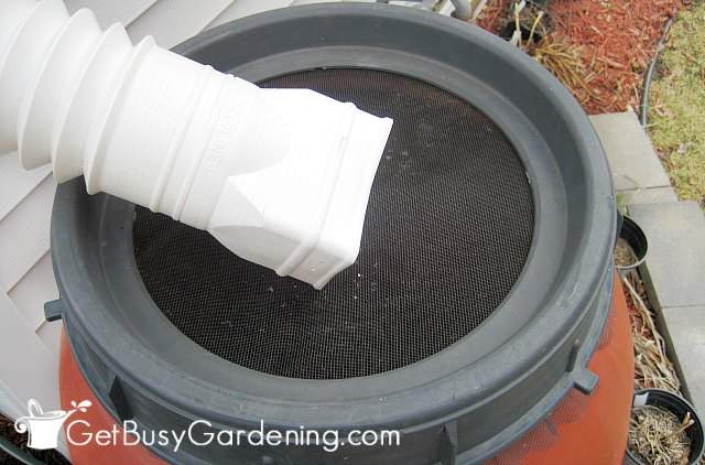 Rain barrel for storing and using rainwater in the garden