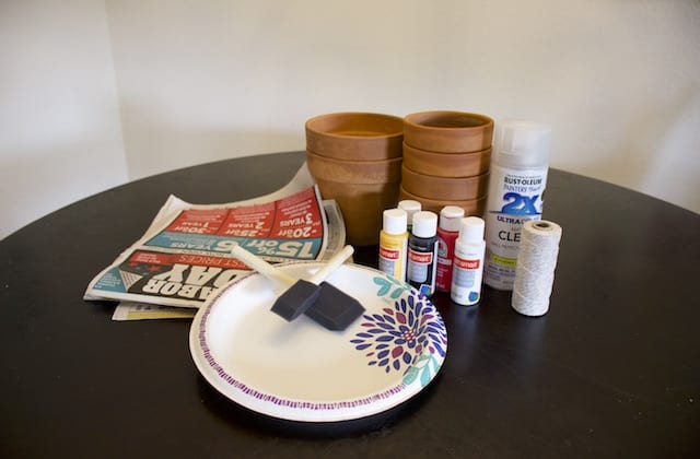 Supplies needed for painting terracotta pots