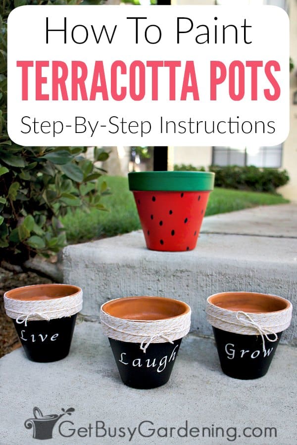 How to Paint Terracotta Pots - Geometric Design with Latex Paint