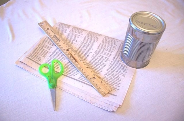 Supplies needed to make your own plantable pots from newspaper Supplies needed to make your own plantable pots from newspaper