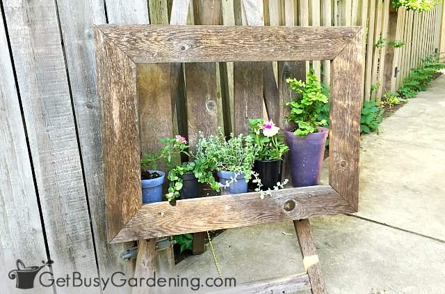 A self standing picture frame is a fun vertical planting system