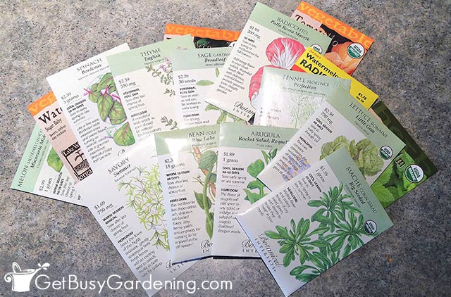 Different types of seeds to grow