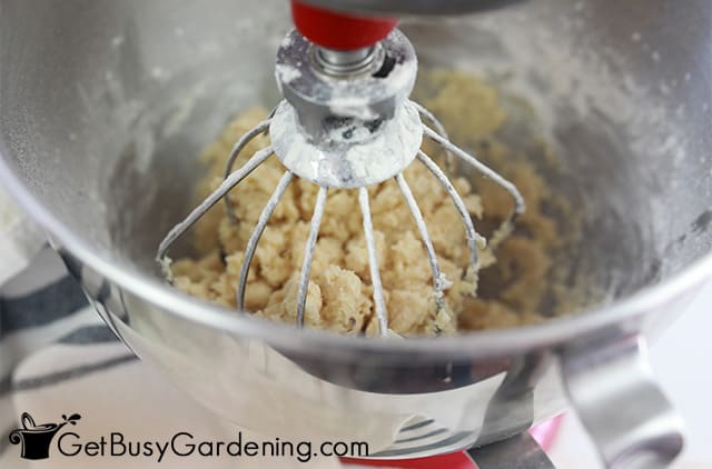 Mixing the cookie dough base