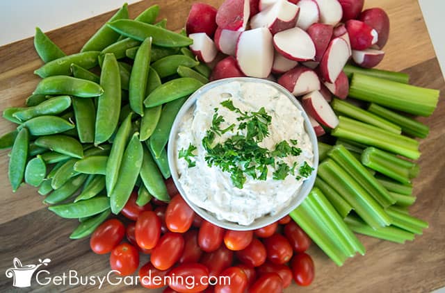 My healthy dip on a vegetable tray