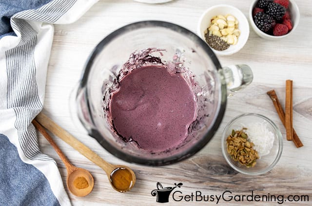 Blended acai berry puree
