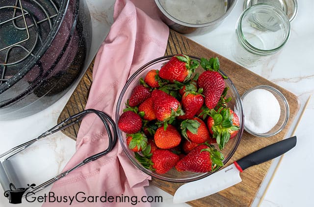 Supplies needed for canning strawberries