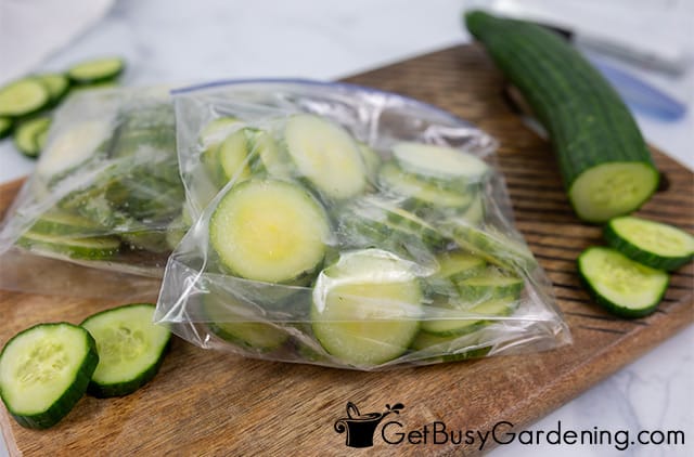 Getting ready store my frozen cucumbers