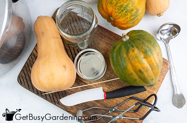 Supplies needed for canning squash