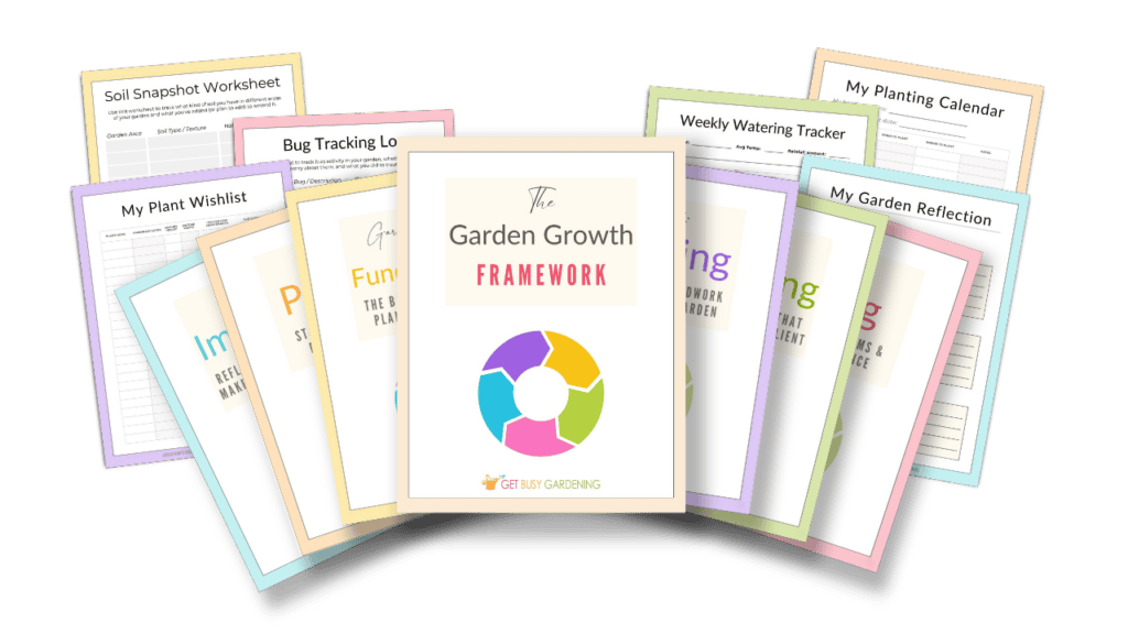 Garden Growth Course Notebooks, trackers, worksheets mockup image.